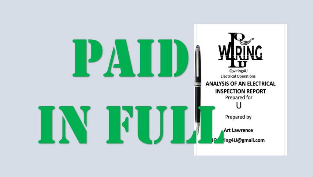 paid in full for analysis of an electrical inspection report